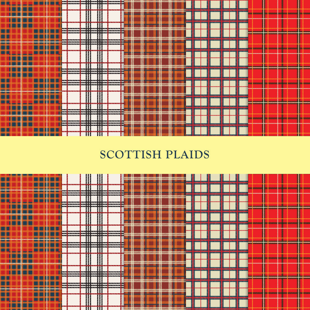 2nd set of 5 scottish plaids flat sketch