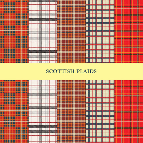 2nd set of 5 scottish plaids flat sketch