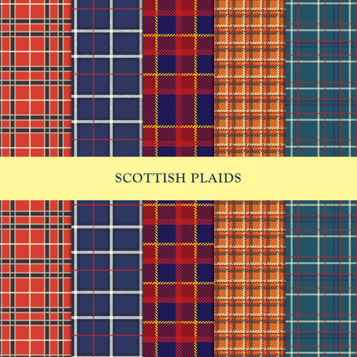 3rd set of 5 scottish plaids flat sketch