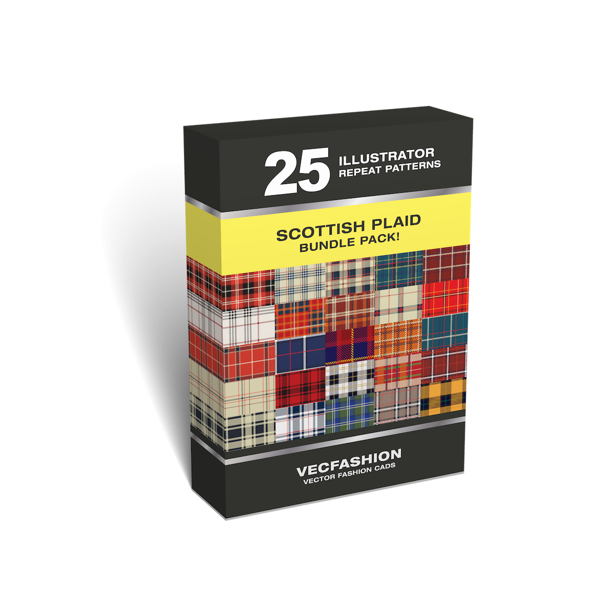 25 scottish plaids seamless patterns value pack flat sketch