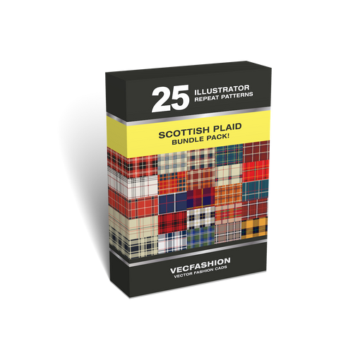 25 scottish plaids seamless patterns value pack flat sketch