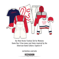 Womens Game Day Vector Fashion Set