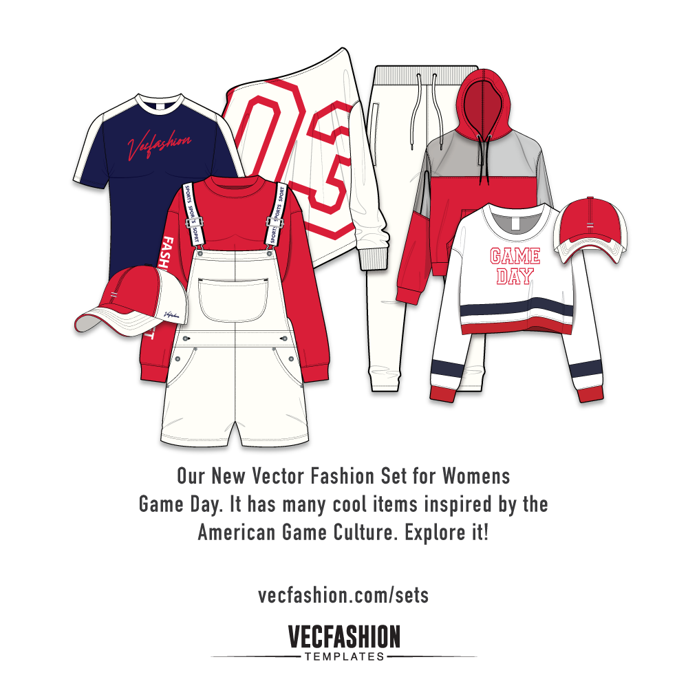Womens Game Day Vector Fashion Set