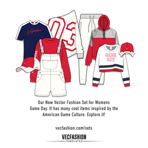 Womens Game Day Vector Fashion Set