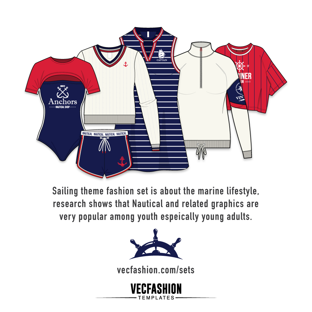 Womens Sailing Fashion Set fashion design templates