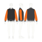 Varsity Style Bomber Jacket flat sketch, croqui sketch