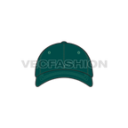 American baseball cap flat sketch, view 1