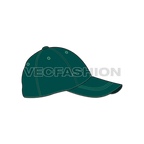 American baseball cap flat sketch, view 2