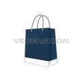 Art card shopping bag flat sketch
