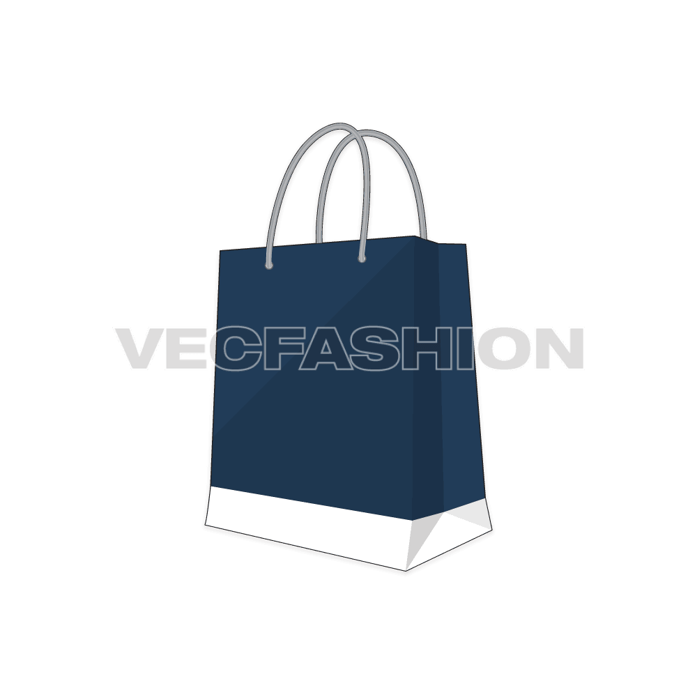 Art card shopping bag flat sketch