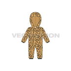 Baby boy hoodie romper flat sketch, front view