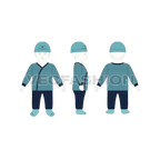 Baby boy pant shirt set, asymmetrical striped flat sketch, croqui sketch