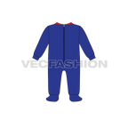 Baby boy romper, soft collar flat sketch, back view
