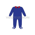 Baby boy romper, soft collar flat sketch, front view