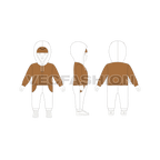 Baby boy sweatsuit flat sketch, croqui sketch
