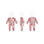 Baby girl jumpsuit, cherry print flat sketch, croqui sketch