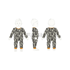 Baby girl jumpsuit, zebra print flat sketch, croqui sketch