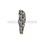 Baby girl jumpsuit, zebra print flat sketch, side view