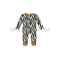 Baby girl jumpsuit, zebra print flat sketch, front view