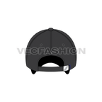 Baseball logo caps flat sketch, view 2
