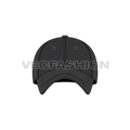 Baseball logo caps flat sketch, view 1