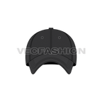 Baseball logo caps flat sketch, view 1