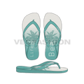 Beach inspired flip flop flat sketch