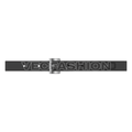 Black leather belt flat sketch, view 1