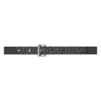 Black leather belt flat sketch, view 1