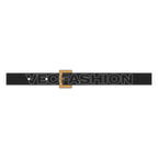 Black snake skin leather belt flat sketch, view 2