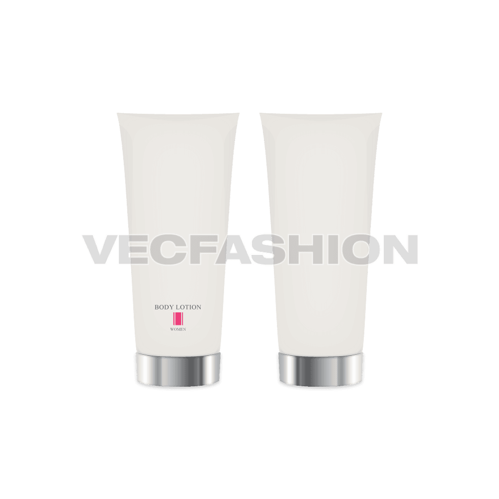 Body lotion bottle graphic flat sketch