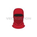 Breathable ski mask flat sketch