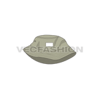Bucket hat with short crown flat sketch, view 3