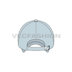 Bull denim baseball cap flat sketch, view 2