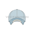 Bull denim baseball cap flat sketch, view 1
