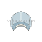 Bull denim baseball cap flat sketch, view 1