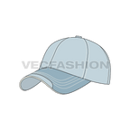 Bull denim baseball cap flat sketch, view 4