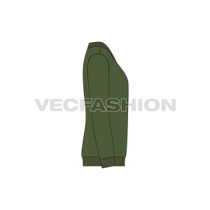 A vector fashion flat for Mens V Neck Merino Sweater, showing side view