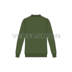 Mens long v neck merino sweater flat sketch, back view