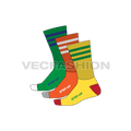 Calf length socks flat sketch