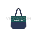 Canvas beach tote bag flat sketch