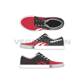 Casual canvas sneakers flat sketch