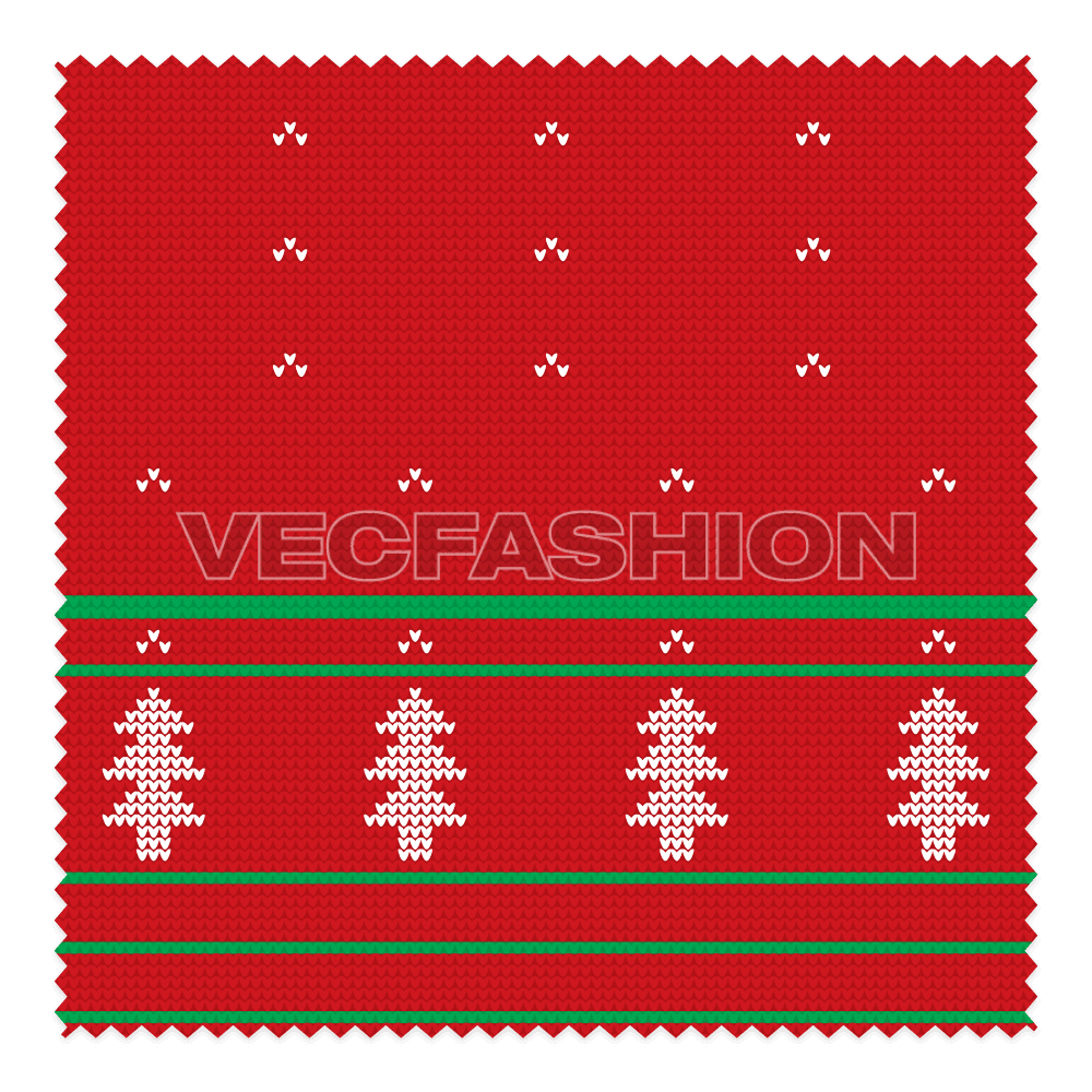 Christmas fabric textures flat sketch, view 1