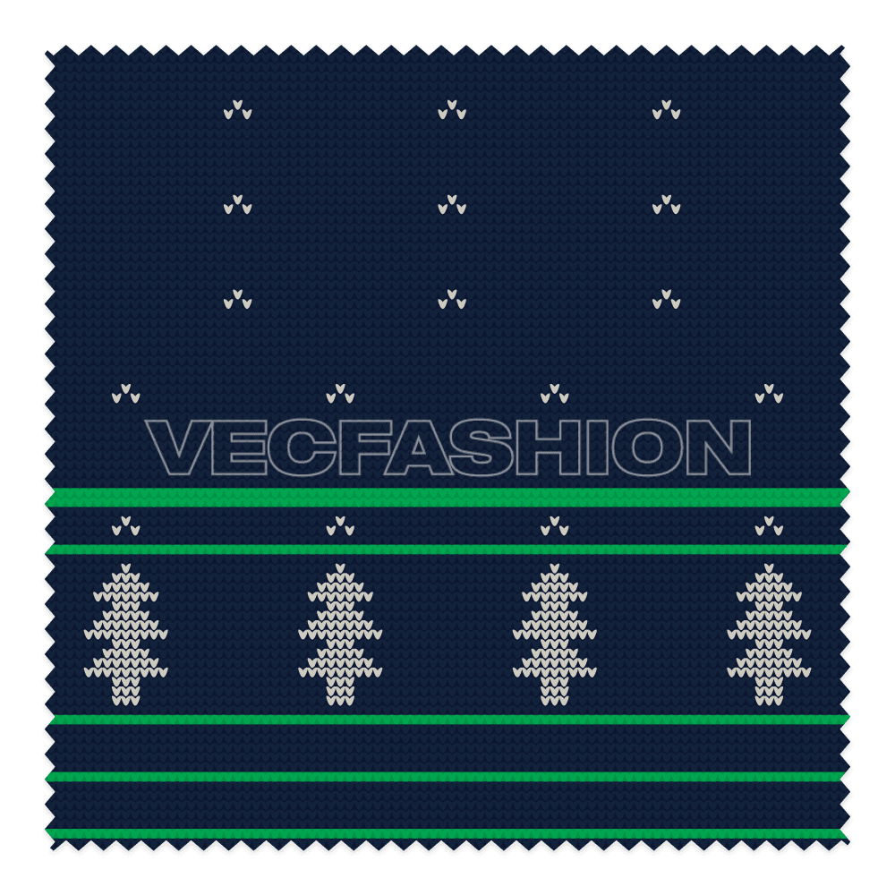 Christmas fabric textures flat sketch, view 2
