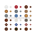 Classic buttons collection flat sketch