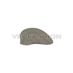 Classic flat cap vector flat sketch, view 3