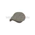 Classic flat cap vector flat sketch, view 1