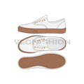 Classic laced sneakers flat sketch, view 1