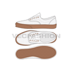 Classic laced sneakers flat sketch, view 1
