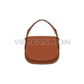 Classic leather saddle bag flat sketch